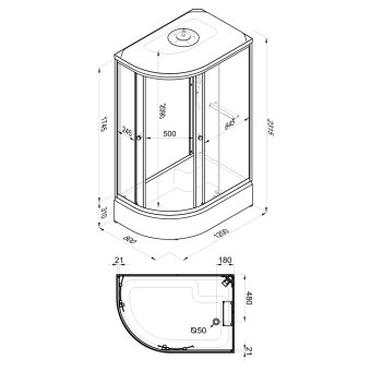 Душевая кабина Triton Коралл 120*80 В Правая