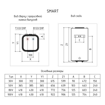 Водонагреватель электрический THERMEX Smart 50 V