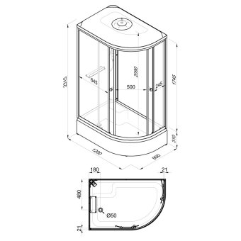 Душевая кабина Triton Коралл 120*80 В Левая