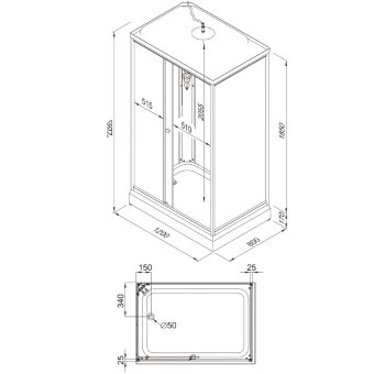 Душевая кабина Triton Квадро 120*80